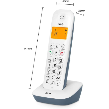 Téléphone fixe sans fil SPC Air - Écran rétroéclairé 35x22 mm - Identification de l'appelant - Connexion réseau téléphonique - M
