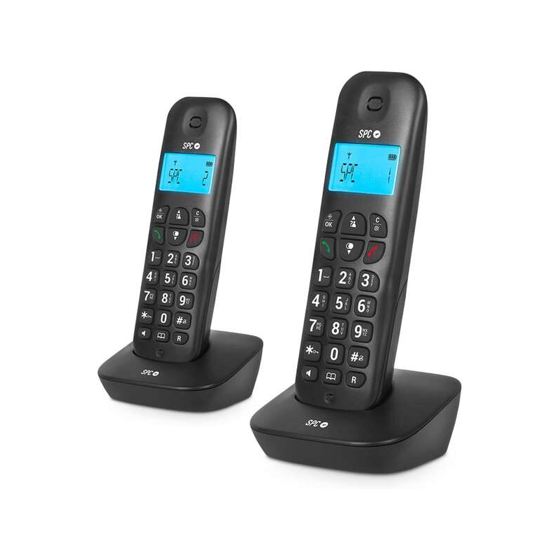 Téléphone sans fil SPC Air Pro Duo - Écran rétroéclairé 35x22 mm - Identification de l'appelant - Connexion réseau téléphonique