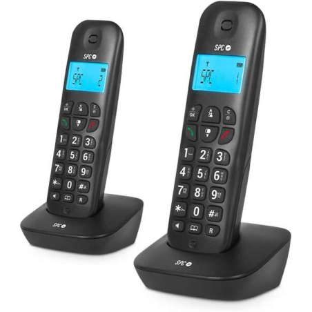 Téléphone sans fil SPC Air Pro Duo - Écran rétroéclairé 35x22 mm - Identification de l'appelant - Connexion réseau téléphonique