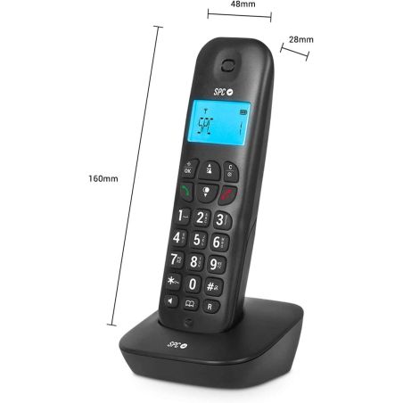 Téléphone sans fil SPC Air Pro Duo - Écran rétroéclairé 35x22 mm - Identification de l'appelant - Connexion réseau téléphonique
