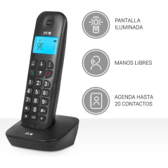 Téléphone sans fil SPC Air Pro Duo - Écran rétroéclairé 35x22 mm - Identification de l'appelant - Connexion réseau téléphonique