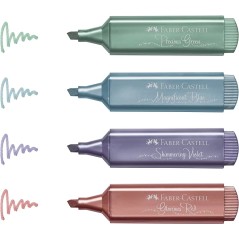 Feutres surligneurs Faber-Castell Textliner 46 métalliques x4