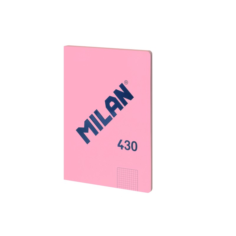 Cahier Collé Milan Format A4 Grille 5x5mm - 48 Feuilles de 95 gr/m2 - Micro-perforé - Couverture Souple - Coloris Rose
