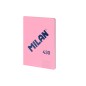 Cahier Collé Milan Format A4 Grille 5x5mm - 48 Feuilles de 95 gr/m2 - Micro-perforé - Couverture Souple - Coloris Rose