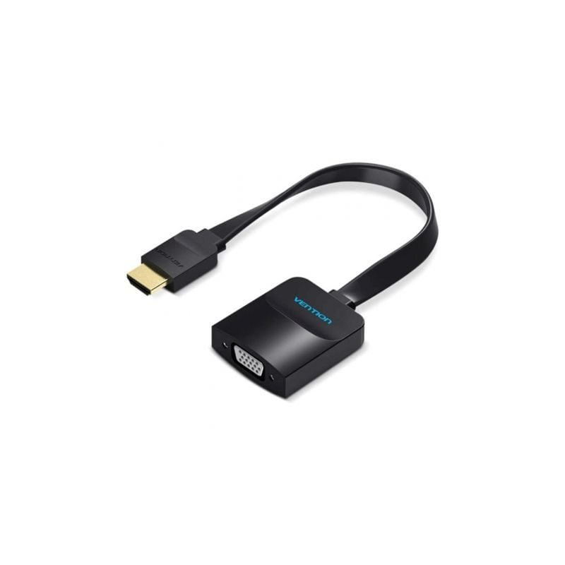 Câble convertisseur plat Vention HDMI mâle vers VGA femelle - Full HD - ARC - Longueur 0,15 m - Port audio 3,5 mm - MicroUSB - C