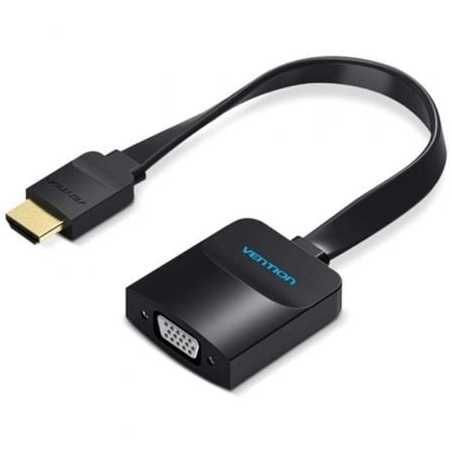 Câble convertisseur plat Vention HDMI mâle vers VGA femelle - Full HD - ARC - Longueur 0,15 m - Port audio 3,5 mm - MicroUSB - C