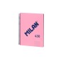Cahier à Spirale Milan Format A4 Grille 5x5mm - 80 Feuilles de 95 gr/m2 - Microperforé, 4 Trous - Coloris Rose
