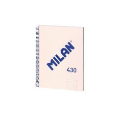 ✅ Cahier à Spirale Milan Format A4 Ligné 7mm - 80 Feuilles de 95 gr/m2 - Micro-perforé, 4 Trous - Coloris Bei en stock