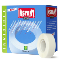 LOT de 16 Ruban adhésif invisible Instant Classic 19 mm x 33 m - Très résistant - Facile à découper