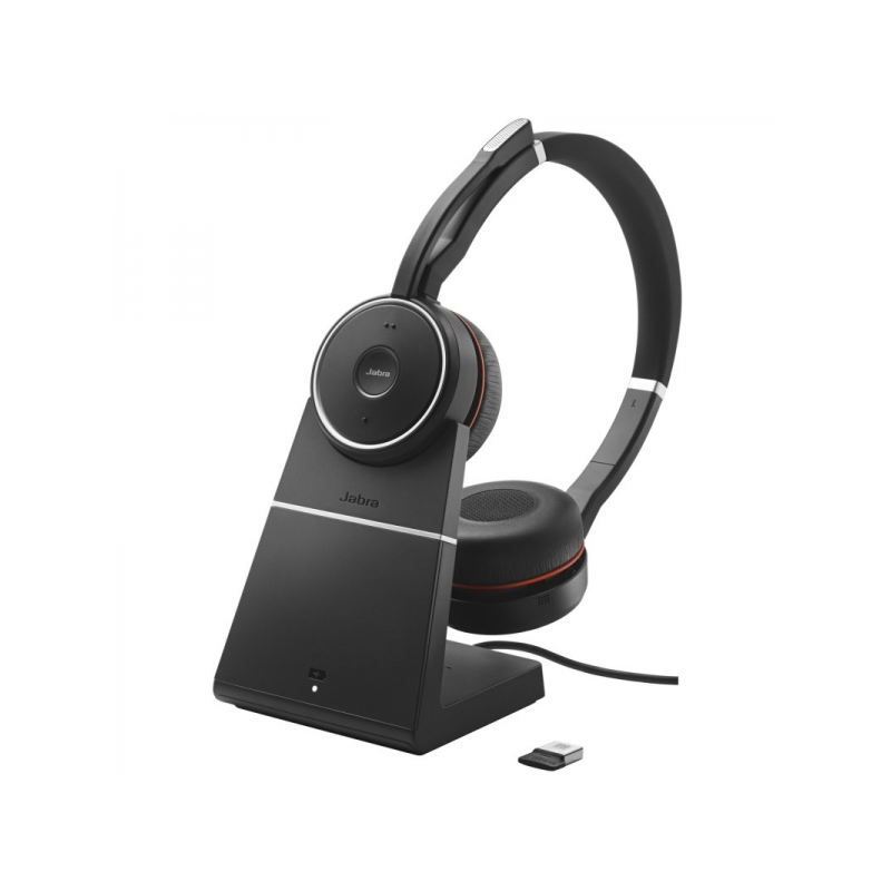 Casque Jabra Evolve 75 SE UC avec double microphone Bluetooth + prise en charge de charge USB-A Voix HD - Suppression du bruit -