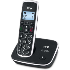 Téléphone fixe sans fil SPC pour seniors - Touches et numéros extra larges - Volume du combiné amplifié - Répertoire et 2 mémoir