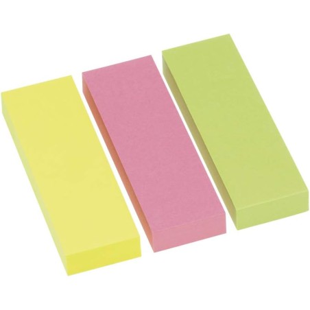 Global Notes inFO Pack de 3 blocs de 100 marqueurs de page 75 x 25 mm - Certification FSC ? - Couleurs jaune, vert et rose