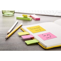 ✅ Global Notes inFO Pack de 3 blocs de 100 marqueurs de page 75 x 25 mm - Certification FSC ? - Couleurs jaune, en stock