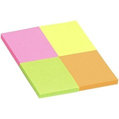 Global Notes inFO Brillant Pack de 4 Blocs de 50 Notes Autocollantes 50 x 40 mm - Certification FSC ? - Couleurs jaune, orange