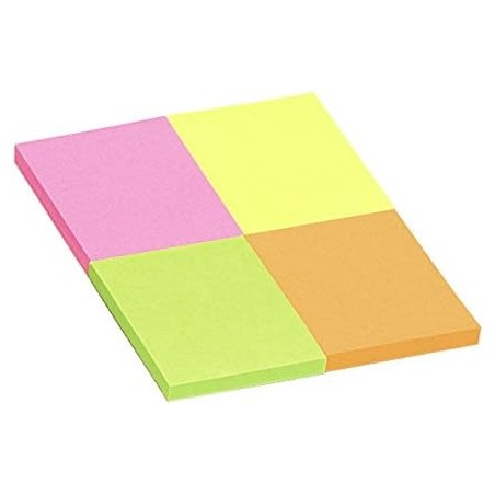 Global Notes inFO Brillant Pack de 4 Blocs de 50 Notes Autocollantes 50 x 40 mm - Certification FSC ? - Couleurs jaune, orange