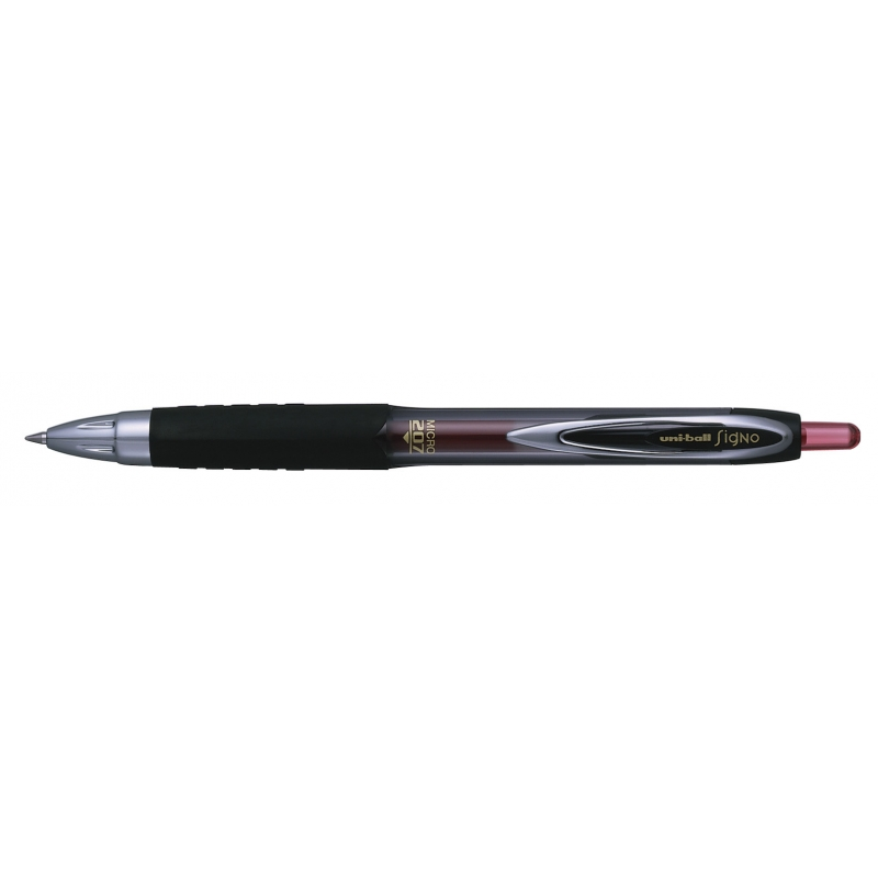 LOT de 12 Uni-ball UMN-207 MICRO Ink Roller - Pointe sphérique 0,5 mm - Grip en caoutchouc anti-fatigue - Encre pigmentée légère