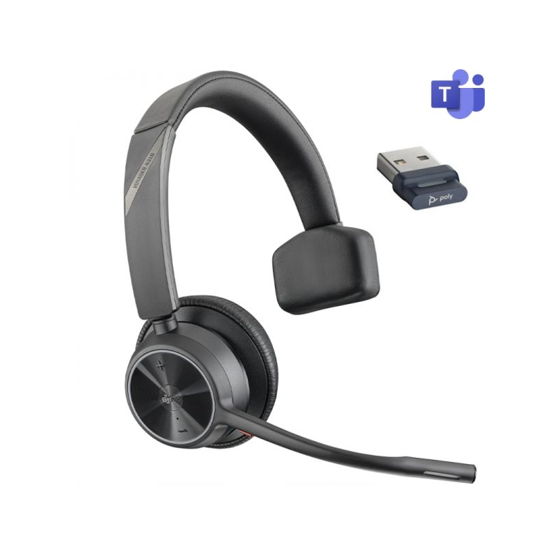 Casque mono HP Poly Voyager 4310 avec microphone - Bluetooth 5.2 - Clé USB-A - Noir