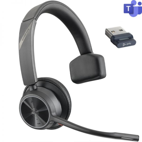 Casque mono HP Poly Voyager 4310 avec microphone et base de chargement - Bluetooth 5.2 - Dongle USB-A - Noir