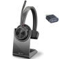 Casque mono HP Poly Voyager 4310-M avec microphone et base de chargement - Bluetooth 5.2 - Dongle USB-C - Noir