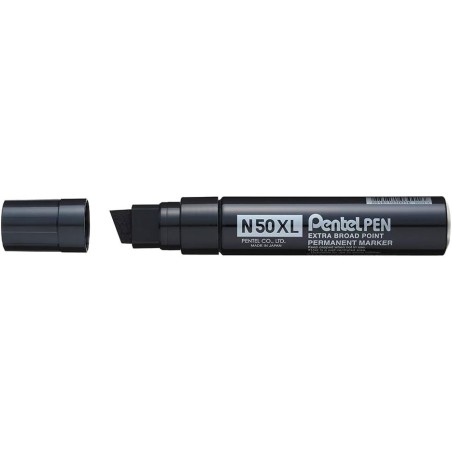 Marqueur permanent industriel Pentel N50XL noir pointe biseautée