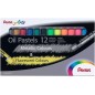 Pentel Pastels à l'huile Lot de 12 pastels à l'huile – 6 métalliques et 6 fluorescents – Doux, crémeux et séchage lent –