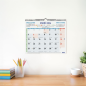 Calendrier mural Finocam - Annuel 2026 - Format M - 300 x 10 x 255 mm - Espace d'écriture - Couleurs bleu et blanc