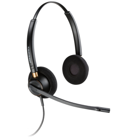 Écouteurs Plantronics EncorePro 520 avec microphone - Annulation du bruit - Coussinets d'oreille rembourrés - Couleur Noir