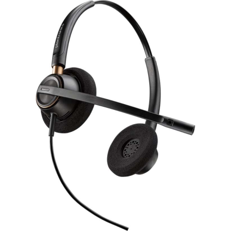 Écouteurs Plantronics EncorePro 520 avec microphone - Annulation du bruit - Coussinets d'oreille rembourrés - Couleur Noir