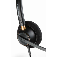 Écouteurs Plantronics EncorePro 520 avec microphone - Annulation du bruit - Coussinets d'oreille rembourrés - Couleur Noir