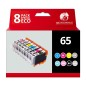 Pack compatible Canon CLI-65, 8 Cartouches Pack compatible Canon CLI-65, 8 Cartouches