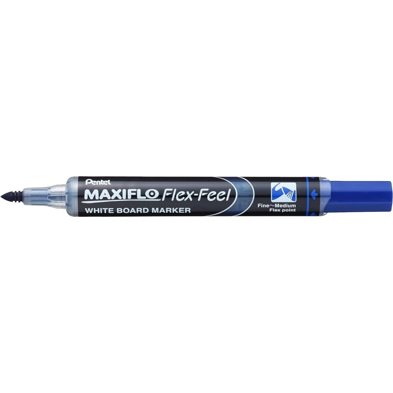 Lot de 12 marqueurs tableau blanc Pentel Maxiflo bleu 4,6 mm