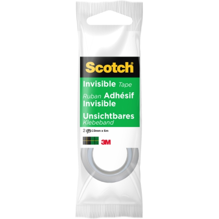 Ruban adhésif invisible Scotch Magic (lot de 2) - 19 mm x 6 m - Transparent