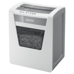Destructeur de documents Leitz IQ Office P5 Micro Cut - Détruit jusqu'à 10 feuilles - Bac de 23 L - 2 heures d'autonomie - Blanc