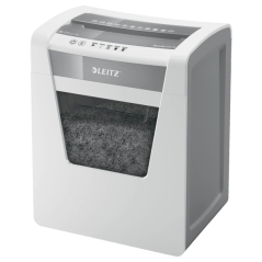 Destructeur de documents Leitz IQ Office P4 à coupe confetti - Détruit jusqu'à 15 feuilles - Bac de 23 L - 2 heures d'autonomie