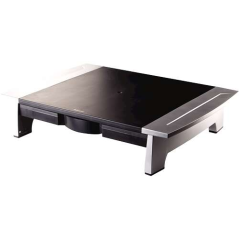 Fellowes Office Suites Support pour moniteur - 5 réglages de hauteur - Tiroir de rangement - Espace pour ordinateur portable - P
