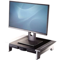 Fellowes Office Suites Support pour moniteur - 5 réglages de hauteur - Tiroir de rangement - Espace pour ordinateur portable - P