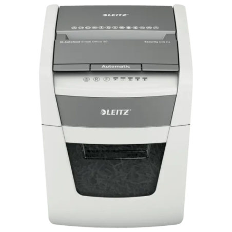 Destructeur de documents automatique Leitz IQ Autofeed 50X P4, coupe particules, alimentation automatique 50 feuilles, manuel 6