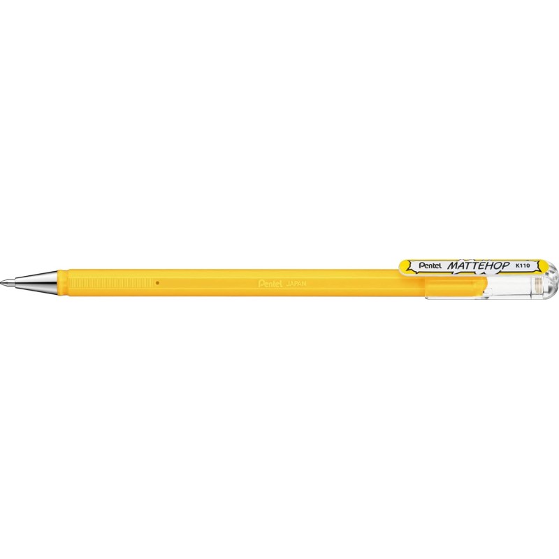 Stylo bille Pentel Mattehop jaune 1 mm lot de 12 Stylo bille Pentel Mattehop jaune 1 mm lot de 12