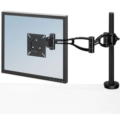 Fellowes Bras pour écran unique - Réglable en hauteur - Réglable en profondeur - Réglage de l'inclinaison - Poids maximum 10 kg