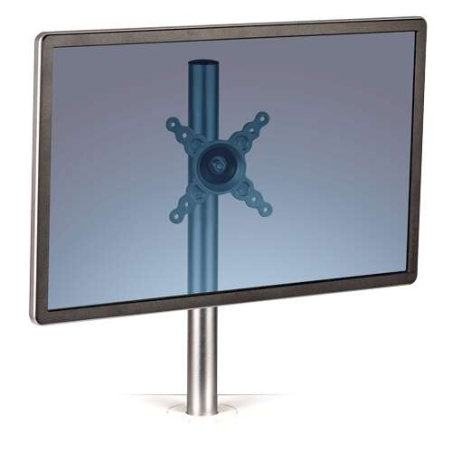Attache à bras unique Fellowes pour poste de travail Lotus - Réglable en hauteur - Jusqu'à 27 pouces et 7 kg - Couleur argent