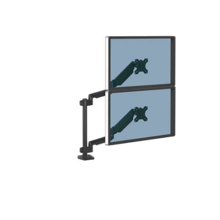 Fellowes Platinum Series Bras vertical double écran - Jusqu'à 27" et 8 kg - 2 ports USB - Système de gestion des câbles - Couleu