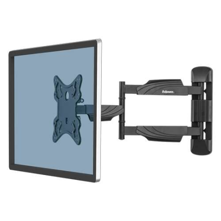Fellowes Support TV Mural - Bras Articulé - De 23 à 55" - Jusqu'à 35kg - Système de Gestion des Câbles Intégré - Couleur Noir