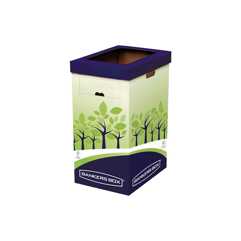 Conteneur de recyclage Bankers Box Fellowes - Double ouverture - Capacité maximale 69 litres - En carton recyclé - Résistant - C