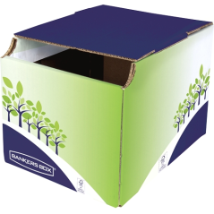 Poubelle de bureau Bankers Box en carton Onda B - Capacité 16 litres - Certification FSC - Idéale pour le recyclage du papier
