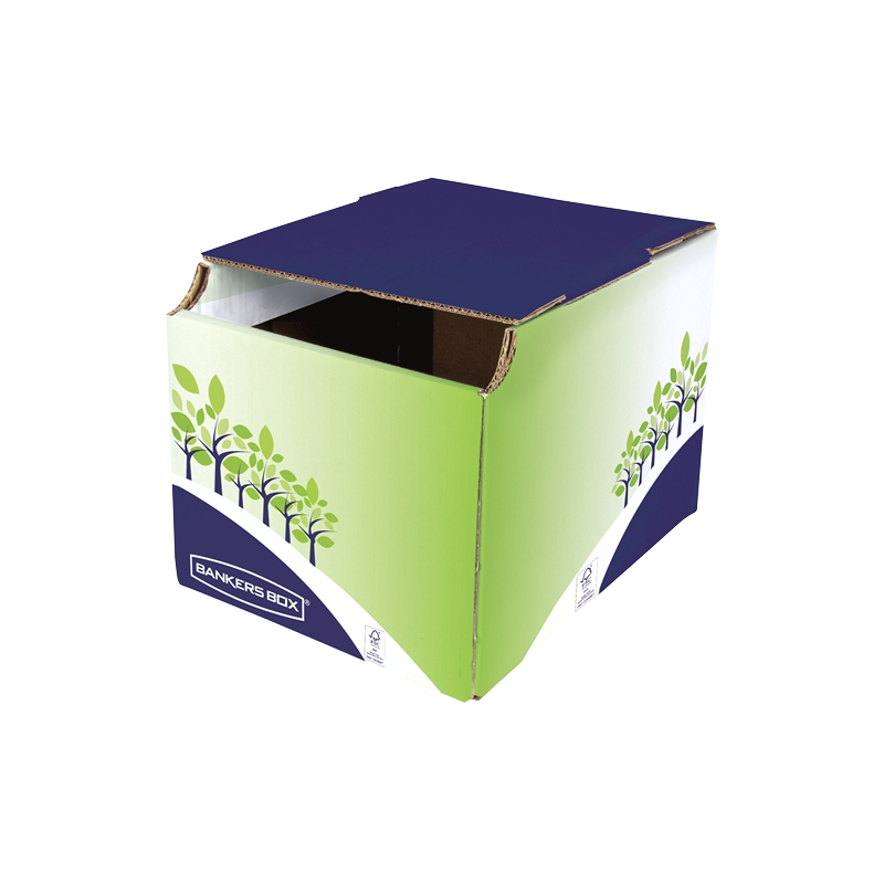Poubelle de bureau Bankers Box en carton Onda B - Capacité 16 litres - Certification FSC - Idéale pour le recyclage du papier