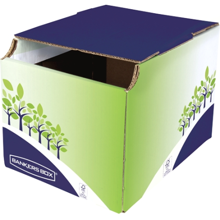 Poubelle de bureau Bankers Box en carton Onda B - Capacité 16 litres - Certification FSC - Idéale pour le recyclage du papier