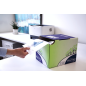 Poubelle de bureau Bankers Box en carton Onda B - Capacité 16 litres - Certification FSC - Idéale pour le recyclage du papier