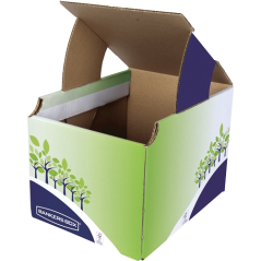 Poubelle de bureau Bankers Box en carton Onda B - Capacité 16 litres - Certification FSC - Idéale pour le recyclage du papier