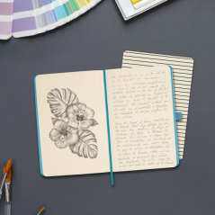 Carnet léger et moderne Finocam - 72 feuilles - 100 x 150 mm - Papier crème 80 g/m² - Lisse - Pochette intérieure - Fermeture él