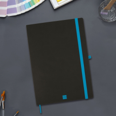 Carnet Finocam moderne et léger - 72 feuilles - Format A4 - 210 x 297 mm - Papier crème 80 g/m² - Lisse - Pochette intérieure -